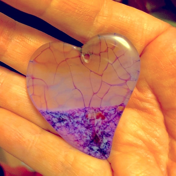 natural Jewelry - Purple dragon vein stone /w hole🐉